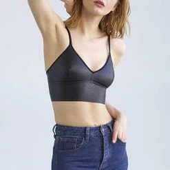 Reve Doll Essentials Commando Faux Leather Long Line Bralette