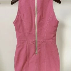 Influencer Style Jessica Bara Darielle High Neck Pink Denim Mini Dress