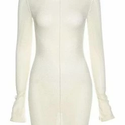 Influencer Style Jessica Bara Kari Long Sleeve Mesh Mini Dress