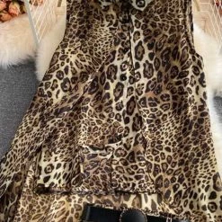 Jessica Bara Shannon Leopard Top And Shorts Two Piece Set Tops