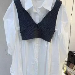 Jessica Bara Breena Button Down Sweater Vest Dress Reve Doll Essentials