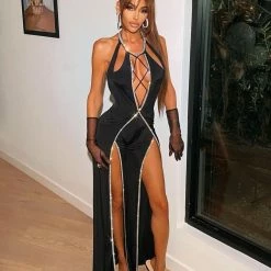 Vie Sauvage Adrian Double Split Pant Suit Birthday Suit