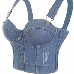 Jessica Bara Abby Denim Bustier Crop Top Summer Lovin'