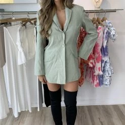 Jessica Bara Hensely Crystal Open Back Blazer Birthday Suit