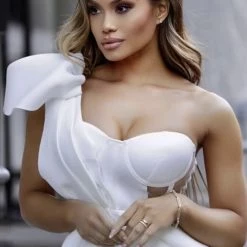 Summer Lovin' Jessica Bara Carlotta One Shoulder Bustier Mini Dress