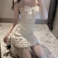 Summer Lovin' Jessica Bara Tabby Strapless Top And Ruffle Skirt Two Piece Set