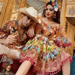 Antica Sartoria Patrizia Off The Shoulder Mini Dress Summer Lovin'