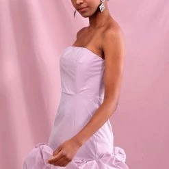 Jessica Bara Rue Strapless Bodycon Ruffle Mini Dress Birthday Suit