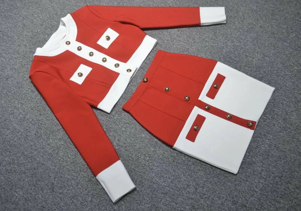 Jessica Bara Riley Color Contrast Two Piece Set Influencer Style