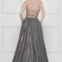 The Event Shop Colors Dress Strapless Glitter Ball Gown