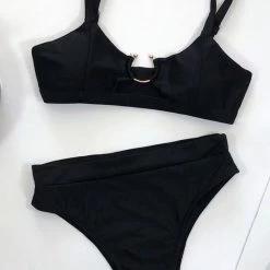 Poolside Essentials Jessica Bara Nico Printed High Waisted Bikini Set