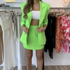 Jessica Bara Lana Oversized Fluorescent Blazer
