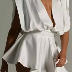 Influencer Style Jessica Bara Israel Deep V Flowy Romper