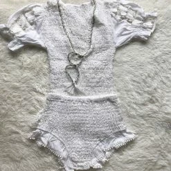 Jessica Bara Aaron Embroidered Top And Short Two Piece Set