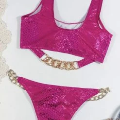 Jessica Bara Oakly Reflective Snakeskin Bikini Set Poolside Essentials