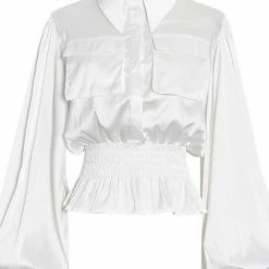Reve Doll Essentials Jessica Bara Kris Long Sleeve Silk Blouse