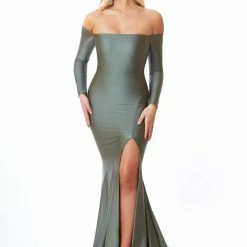 The Event Shop Atria Long Sleeve Off The Shoulder Gown