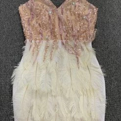 Jessica Bara Madison Rhinestone Feather Mini Dress The Event Shop