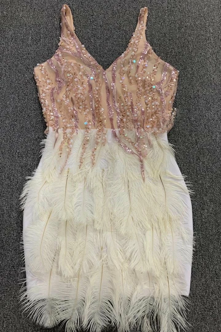 Jessica Bara Madison Rhinestone Feather Mini Dress The Event Shop
