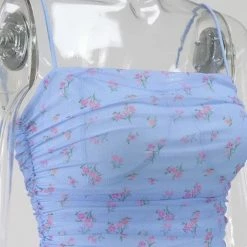 Jessica Bara Anika Floral Mesh Midi Dress