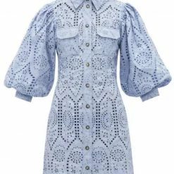Jessica Bara Joey Collared Eyelet Mini Dress