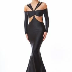 Atria Long Sleeve Double Strap Gown