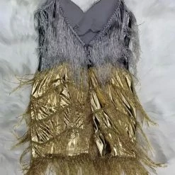 Jessica Bara Arielle Metallic Fringe Mini Dress