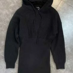 Jessica Bara Rachel Hood Knitted Mini Dress