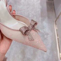 Jessica Bara Moonie Crystal Bowtie Slingback Heels The Event Shop