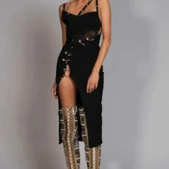 Summer Lovin' Jessica Bara Kara Safety Pin Midi Dress