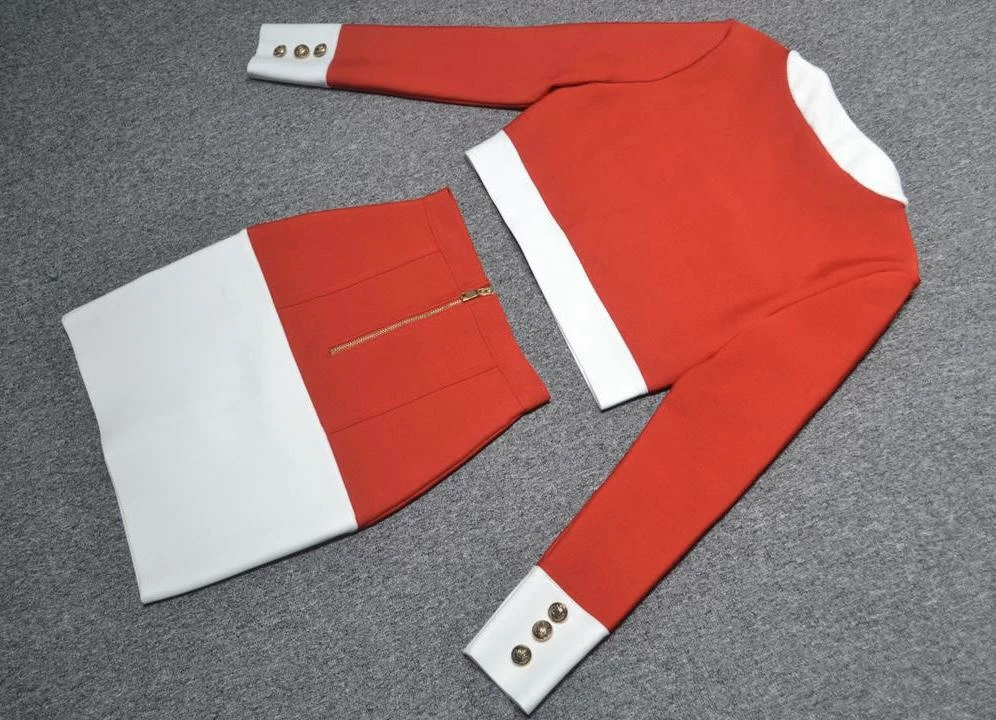 Jessica Bara Riley Color Contrast Two Piece Set Influencer Style