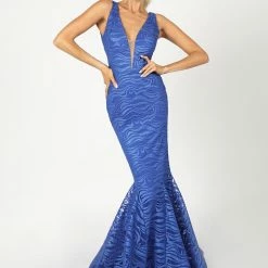 Nicole Bakti V Neck Cut Out Bodycon Gown