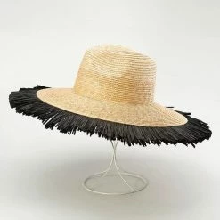 Jessica Bara Amabel Fringed Wide Brim Hat