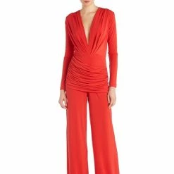The Event Shop Jessica Bara Aneta V Neck Sequin Jumpsuit