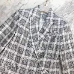 Jessica Bara Hannah Plaid Double Breasted Blazer