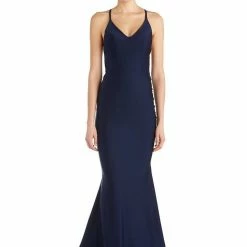 Jessica Bara Brennah Backless Ruched Gown