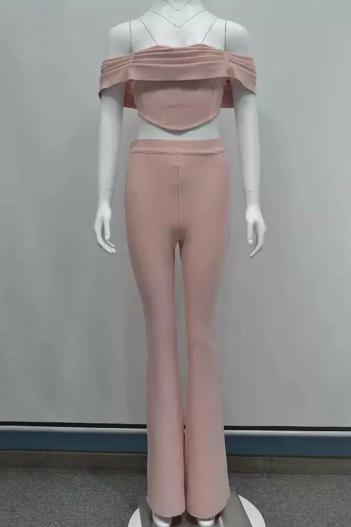 Jessica Bara Rozina Bandage Corset Top And Pants Two Piece Set