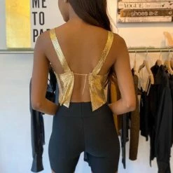 Jessica Bara King Chainmail Cropped Tank Top