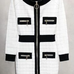 Jessica Bara Marley Off The Shoulder Knit Zip Dress