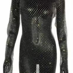 Summer Lovin' Jessica Bara Myla Long Sleeve Rhinestone Mini Cover Up