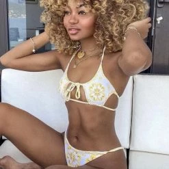 Influencer Style Jessica Bara Radia Printed Cut Out Bikini Set