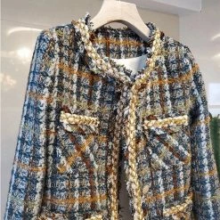 Jessica Bara Nancy Plaid Tweed Coat
