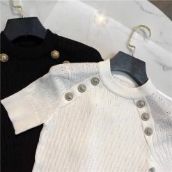 Reve Doll Essentials Jessica Bara Desire High Neck Short Sleeve Top