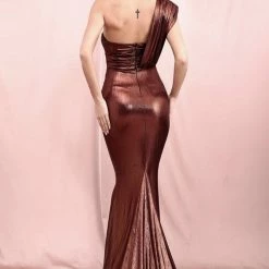 Jessica Bara Andi One Shoulder Reflective Bodycon Gown The Event Shop