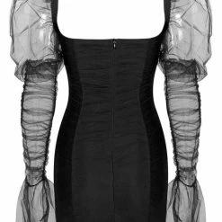 Jessica Bara Royce Puff Sleeve Ruched Mini Dress Influencer Style