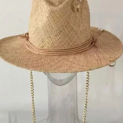 Summer Lovin' Jessica Bara Mae Safety Pin Straw Chain Hat
