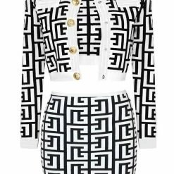 Jessica Bara Winifer Printed Gold Button Three Piece Set