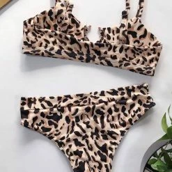 Poolside Essentials Jessica Bara Nico Printed High Waisted Bikini Set