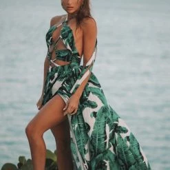 Jessica Bara Lily Halter Maxi Dress