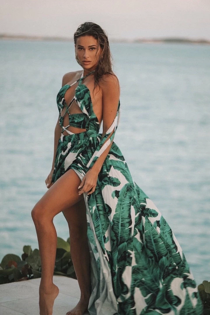 Jessica Bara Lily Halter Maxi Dress